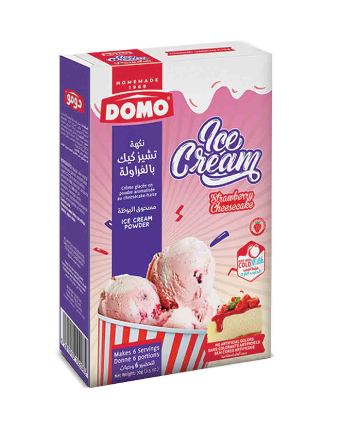 Domo Ice Cream Powder Strawberry Cheesecake 70G