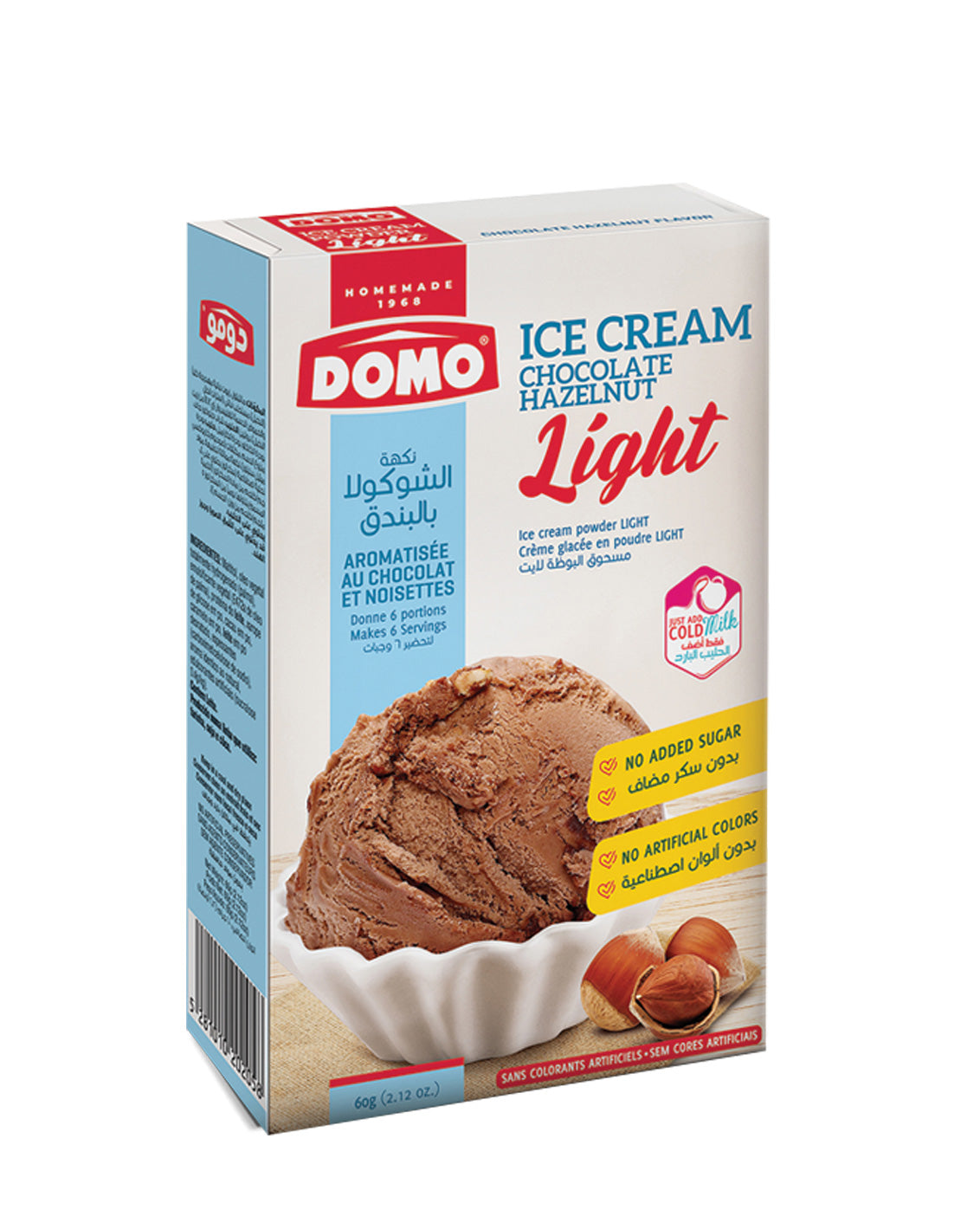 Domo Ice Cream Powder Light Chocolate Hazelnut 60G